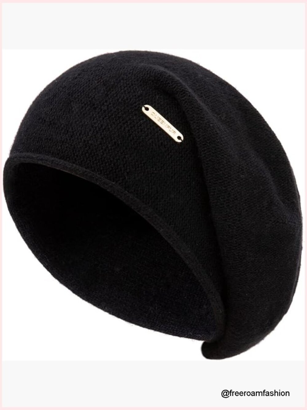 Slouchy Knit Beanie Hat Women Cashmere Wool Soft Warm Winter Ski Cap